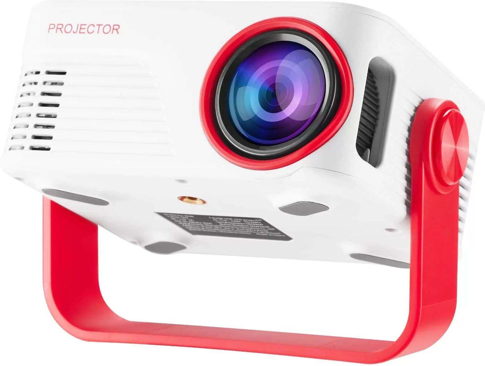 INF Projecteur Portable Maison avec WiFi & Support 3D, Décodage 1080P Blanc + Rouge