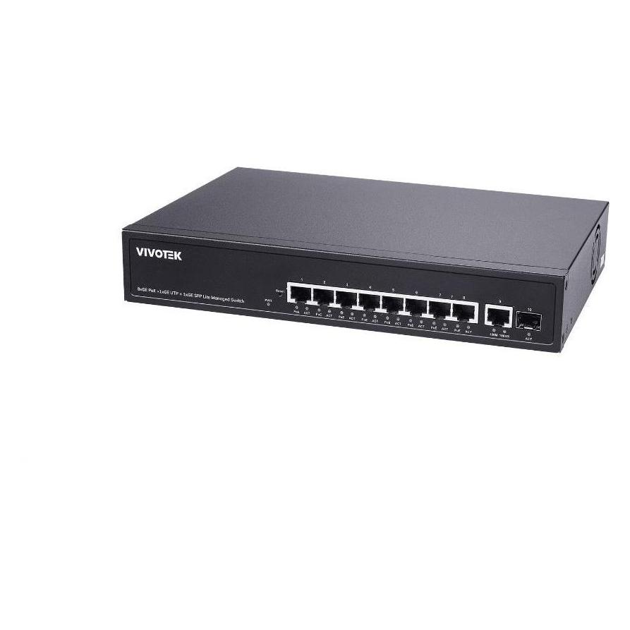 Vivotek AW-GEL-105A-110 PoE Switch, 8xGE PoE + 1xGE UTP + 1xGE SFP (10 Ports) (AW-GEL-105A-110)