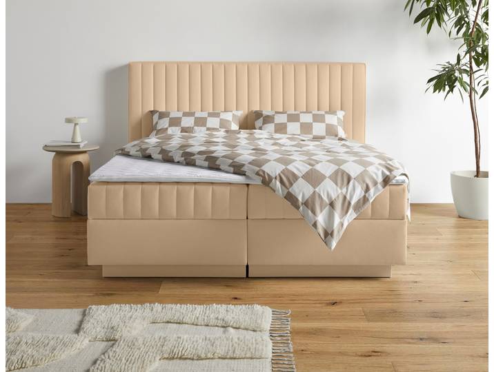 Boxbett HOMSY BY ANA JOHNSON Moonio inkl. Bettkasten , beige, B:227cm L:214cm, Komplettbetten, erhältlich in verschiedenen Breiten und Härtegraden