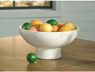 "Signature Design by Ashley Dallinworth White/Black Bowl - 15"" W x 15"" D x 7"" H"