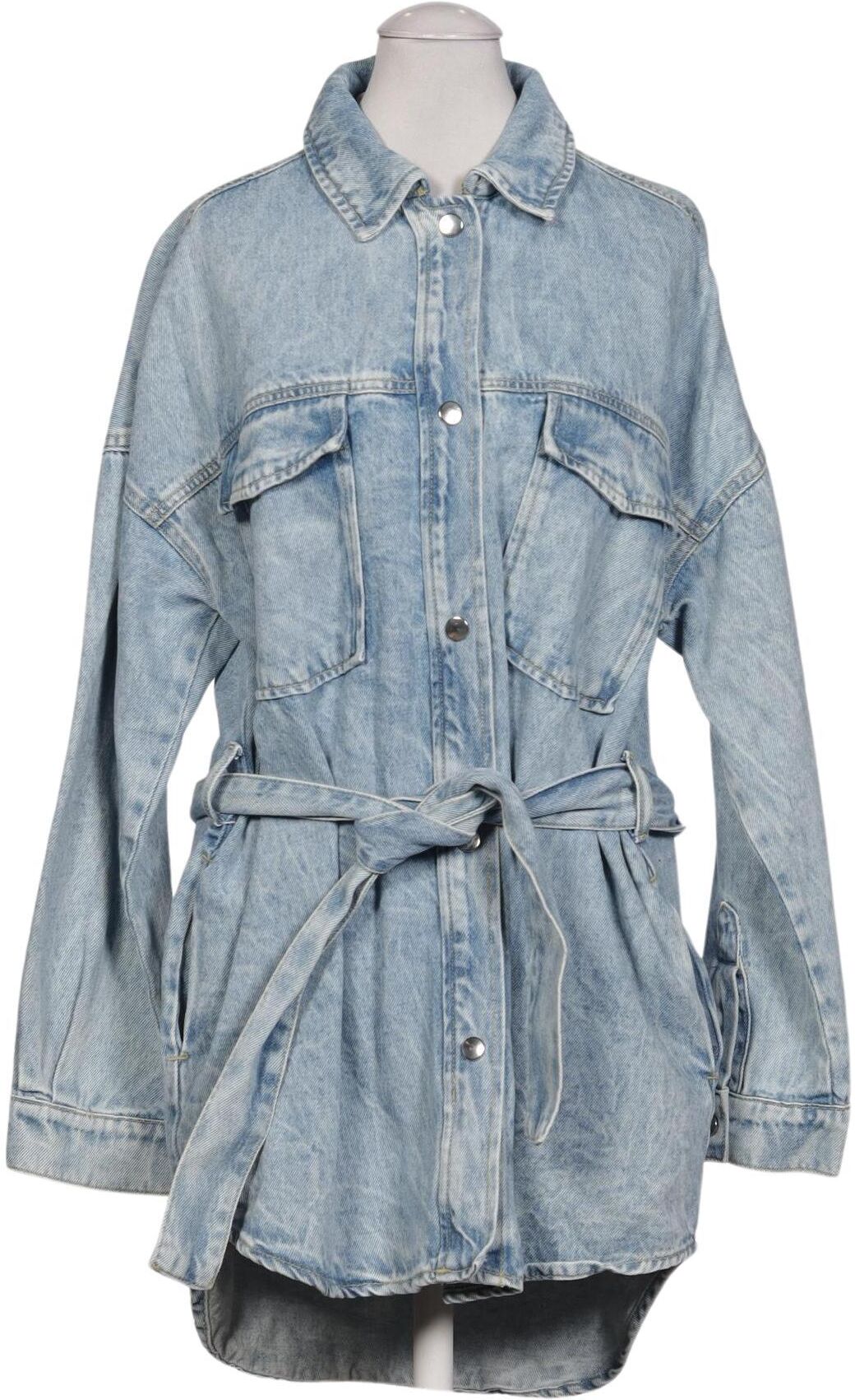 Stradivarius Damen Jacke, Hellblau, Gr. S, Baumwolle - Second Hand