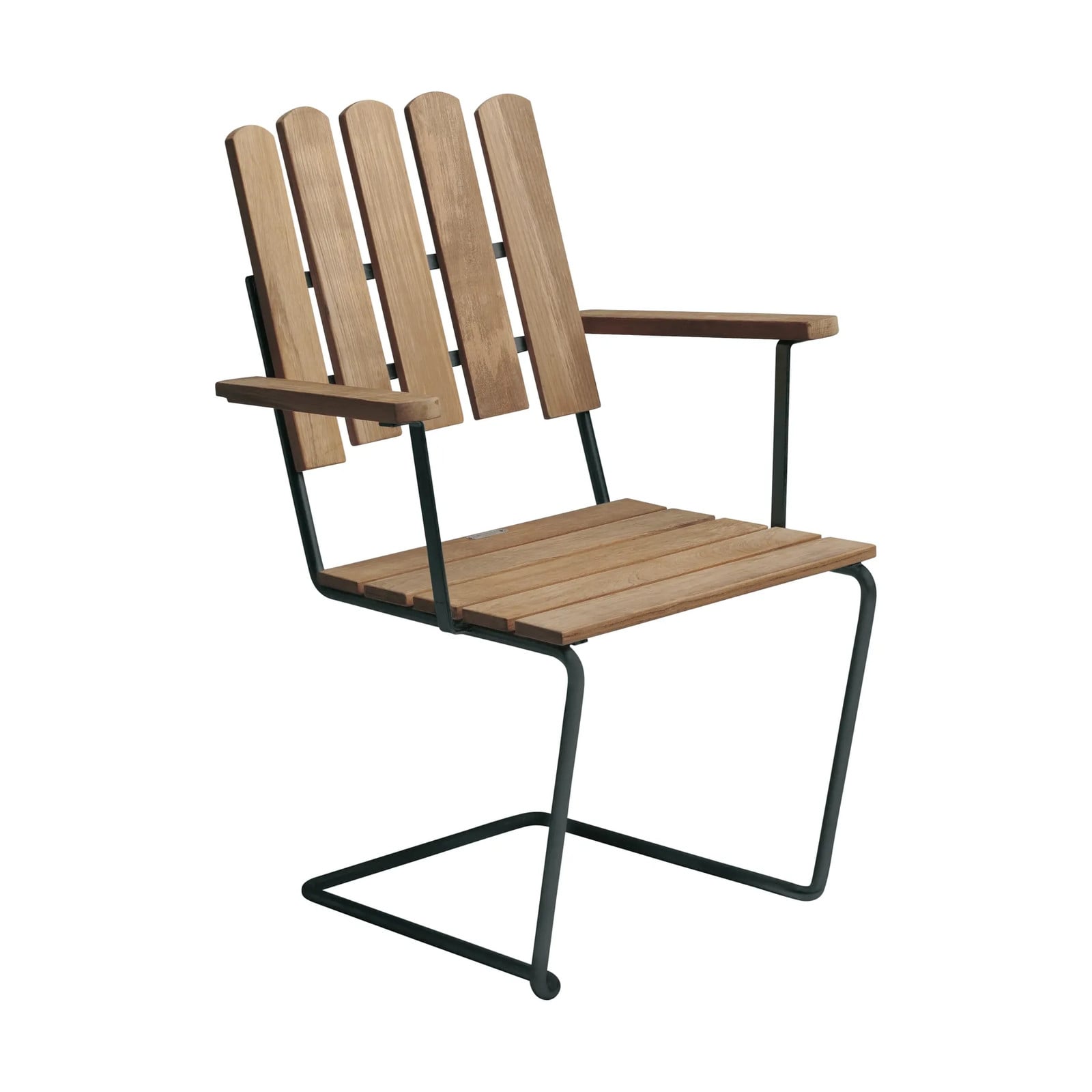 Grythyttan Stålmöbler A2 fauteuil Onbehandeld teak-zwart