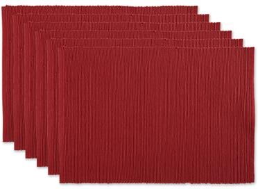 DII Barn Red Ribbed Placemat Set/6