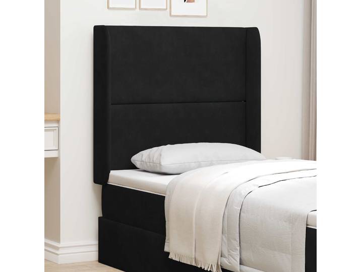 vidaXL Kopfteil Ohr Schwarz 80 x 16 x 4 cm Samt