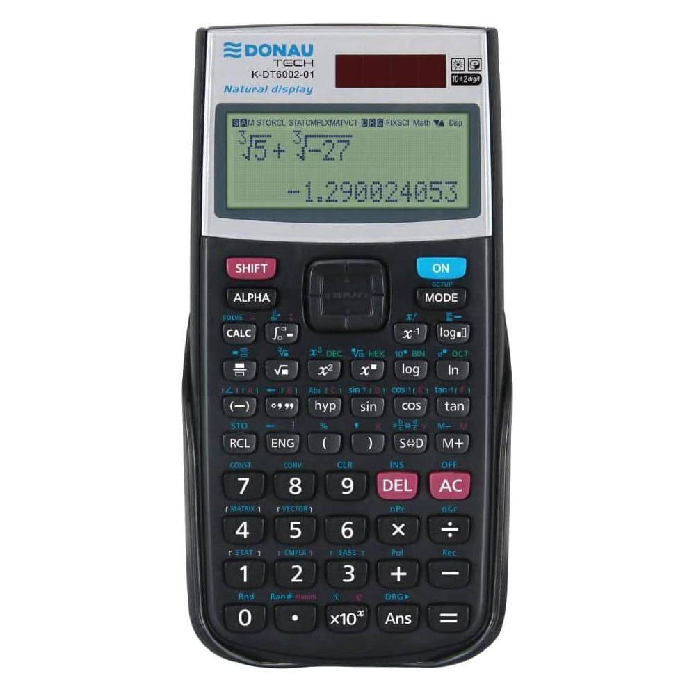Donau Taschenrechner schwarz (Batteriebetrieb, Solarenergie) (K-DT6002-01)