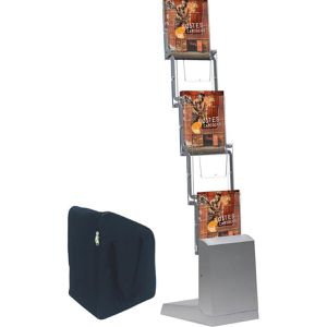 Böttcher-AG Prospekthalter Easy Up, alusilber, Prospektständer, Metall, Kunststoff, faltbar, 5xA4