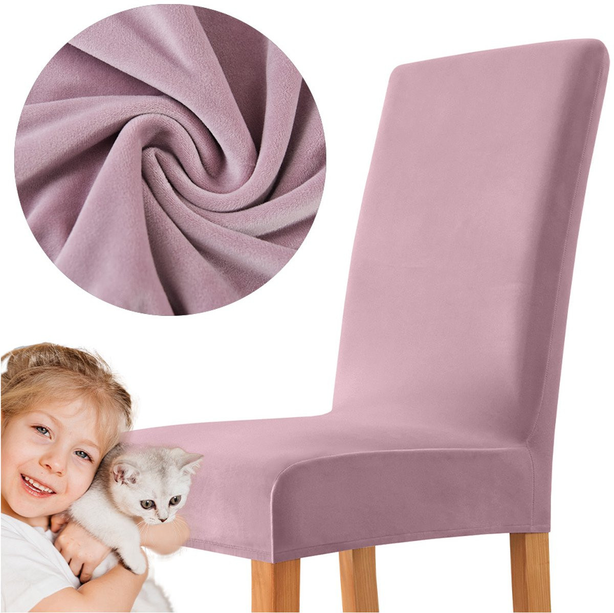 Meble odNowa Serie Roze Velours Stoelhoes voor Eetkamerstoel