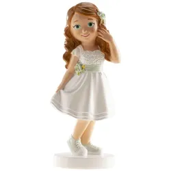 Figurine für Torte, gesellschaftlich gekleidetes Mädchen, 16 cm – Erstkommunion