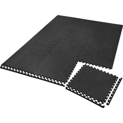 TecTake GmbH tectake Bodenschutzmatte 12-tlg. - 12er Set schwarz