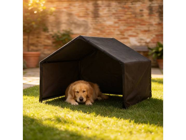 PawHut Niche Chien Résistante UV/Eau 125x110x93cm Noir