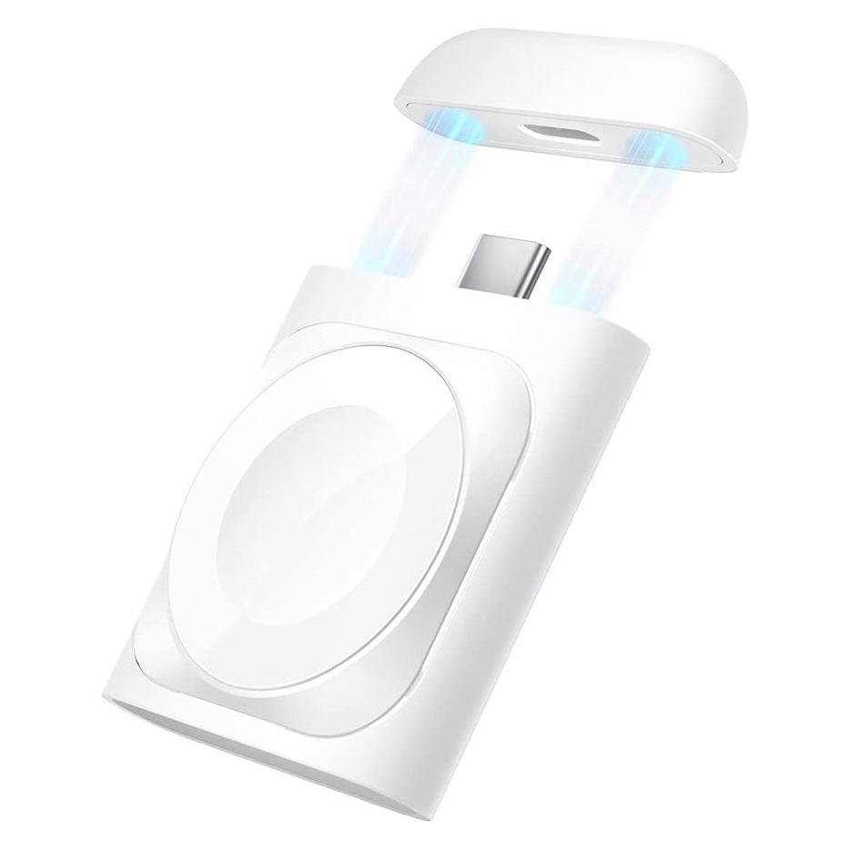 ESR - Portable Wireless Charger - for Apple Watch, AirPods Pro 2, Fast Charging - White (ESR-PCW)