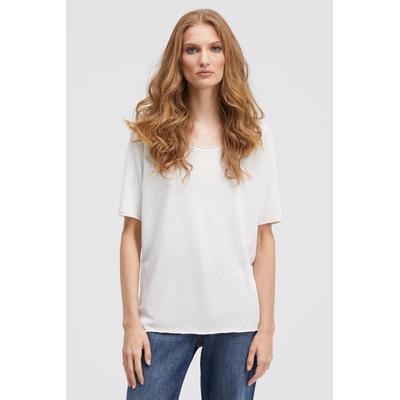 Kurzarmpullover SMITH & SOUL, Damen, Gr. M, beige (sand), Feinstrick, Material: 50% Baumwolle, 50% Polyester, unifarben, slim fit normal, Rundhals, eingesetzt gerader Abschluss, Pullover, aus Feinstrick
