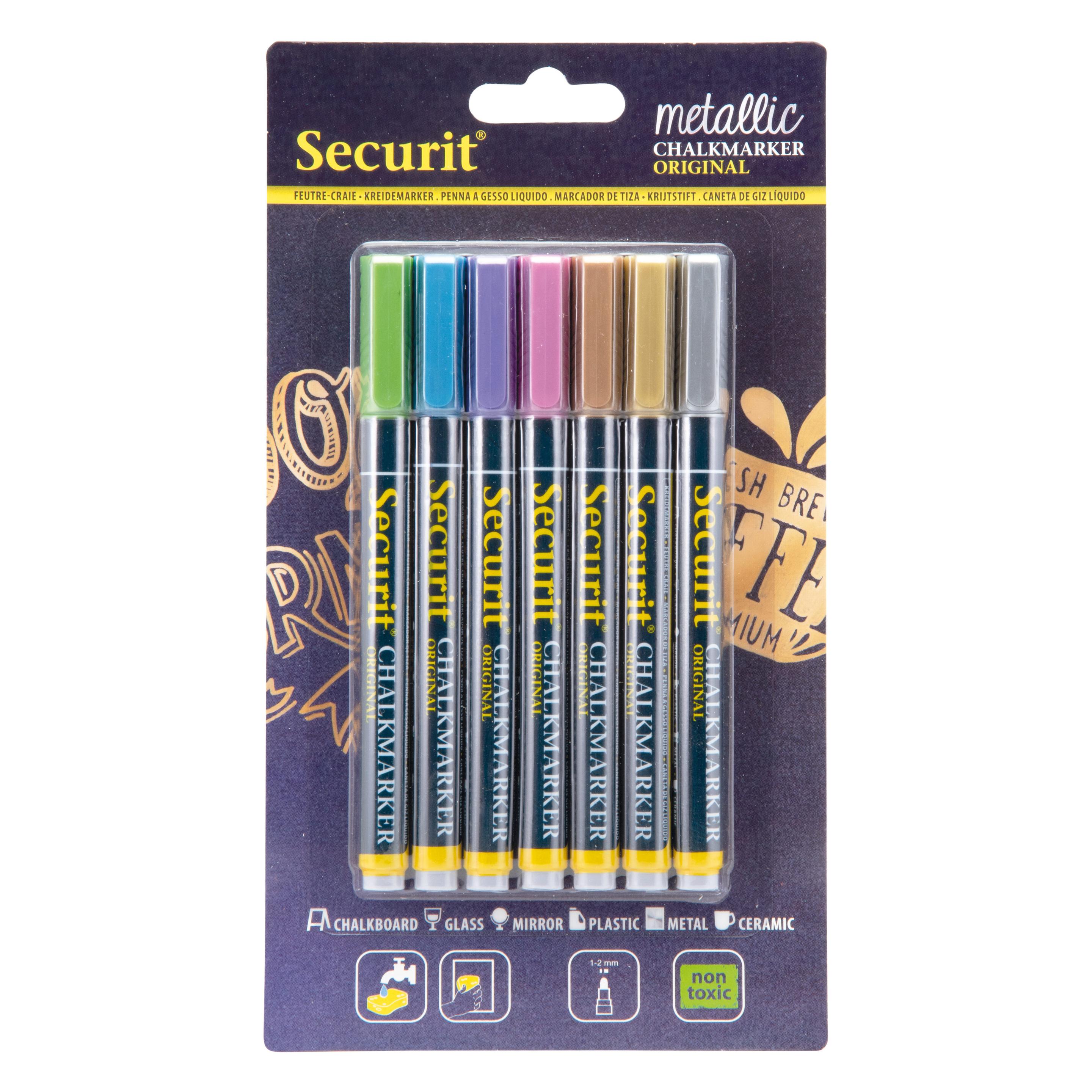 Securit Kreidemarker fein Metallic 1mm 7er (7x) (BL-SMA100-V7-MT)