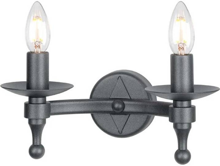 Elstead Lighting LED Wandlamp Warwick 2X E14 Max 60W Graphite Black