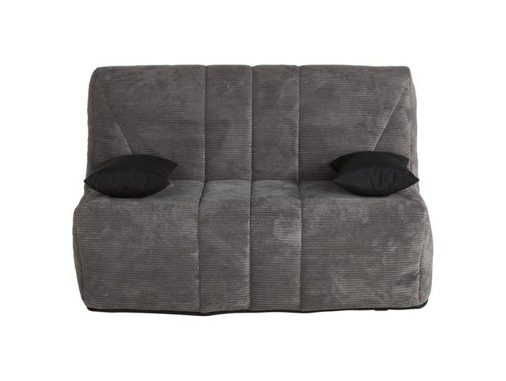 Banquette-lit BZ XL DOUCEUR tissu chenillé anthracite