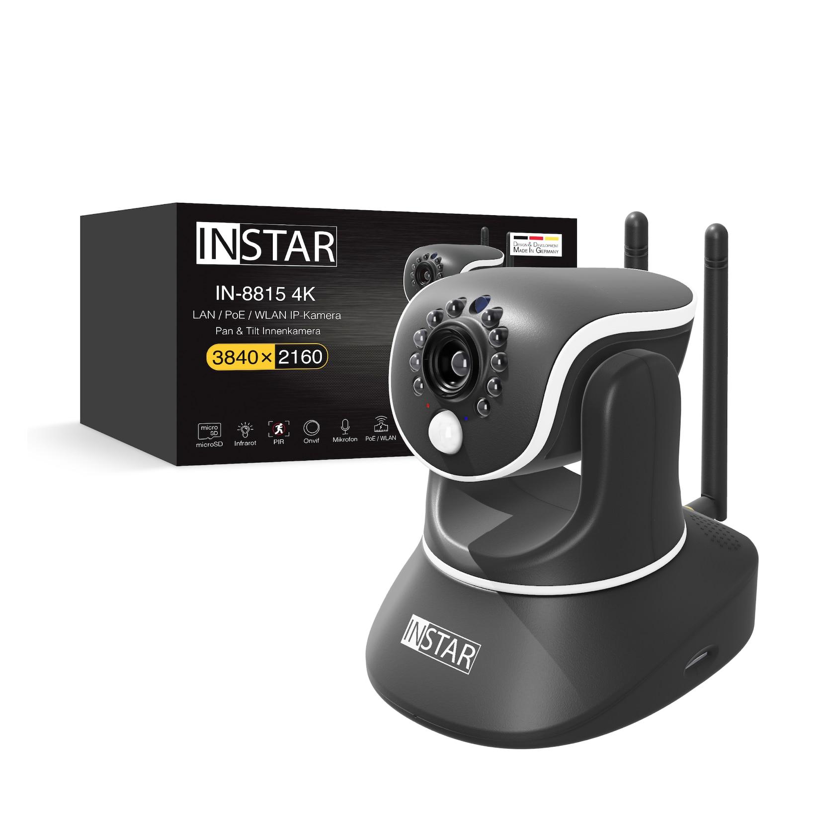 INSTAR IN-8815 4K steuerbare Innenkamera / Überwachungskamera mit LAN / WLAN und PoE, Schwarz