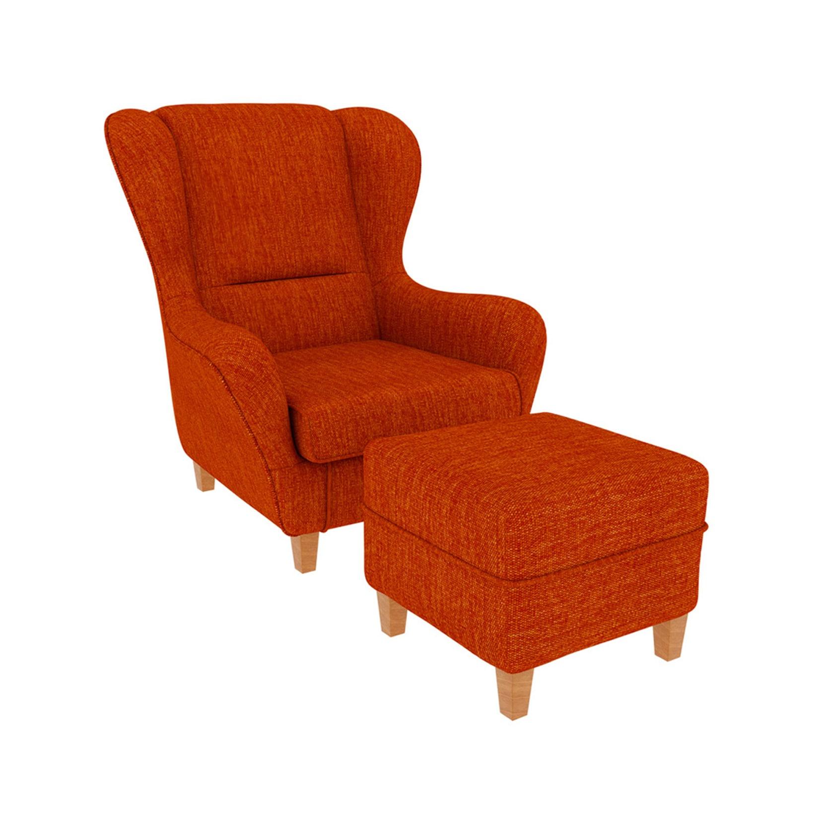 Supellex Sofia Ohrensessel mit Hocker Design Vienna Orange