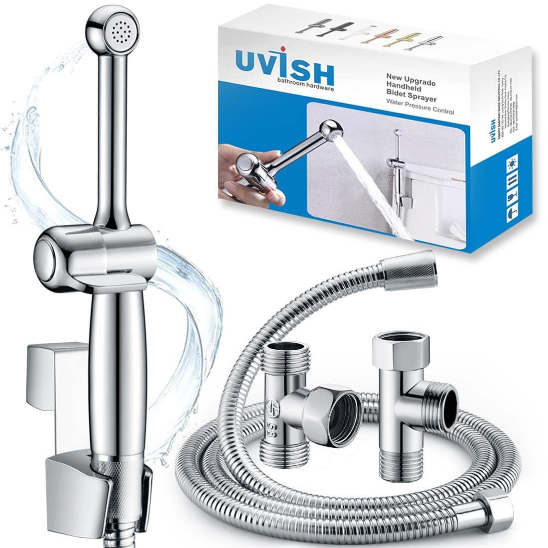 Dripio Koperen bidetspuit met instelbare druk, G1/2" en G3/8" aansluitingen, 20 cm