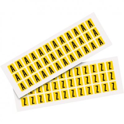 Aufkleber I Kombipackung Buchstabe A-Z, gelb/schwarz, Folie, SH 15mm, 14x19mm, 36 je Buchst./PAK