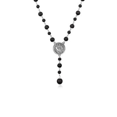 Lange Kette HAZE & GLORY "Halskette Rosenkranz Halskette 925 Sterling Silber" Gr. 65, silber, Halsketten, Herren, ohne Stein, Silber 925 (Sterlingsilber)