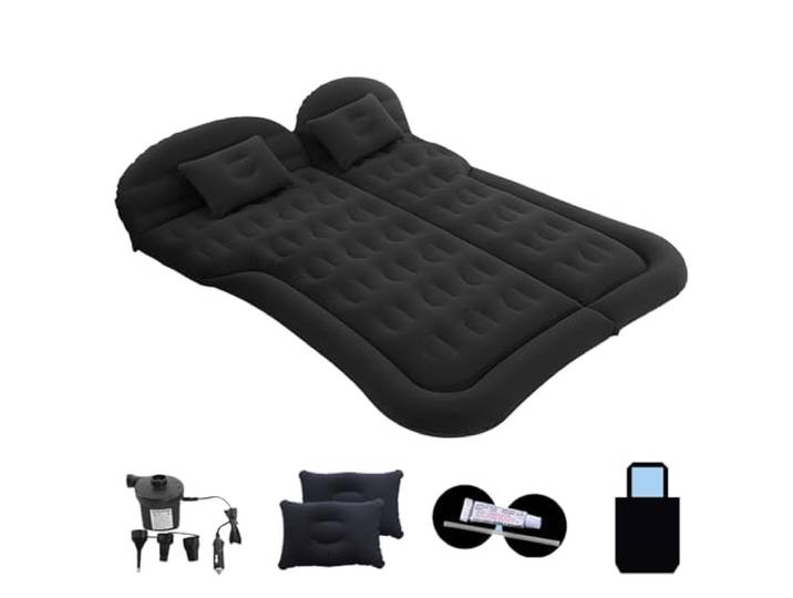 ZCZMAD Auto Camping Reisebett für Audi A5 4doors Sportback, Bequeme und Langlebige Mit Luftpumpe und Kissen, Beflockung & PVC OberfläChe,A/Black