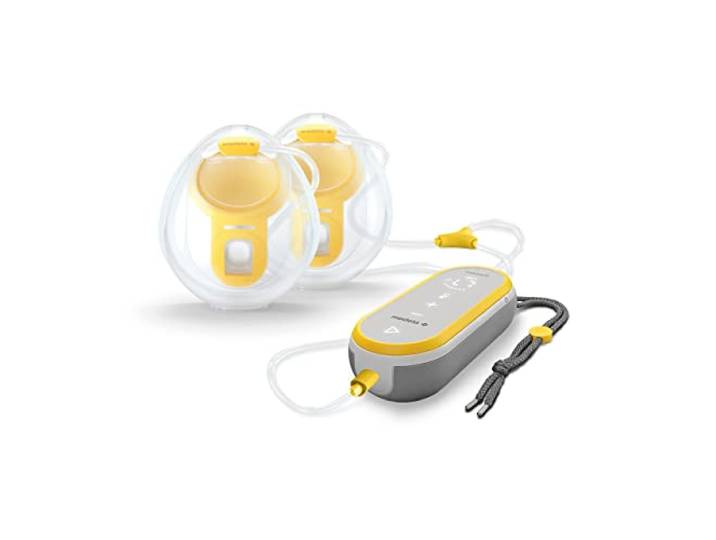 Medela Freestyle Hands-Free borstkolf, draagbare en discrete elektrische dubbele borstkolf met app-connectiviteit, geel