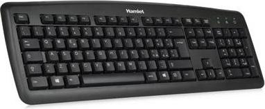 Hamlet XKKITA2-D1W-BK Membraan toetsenbord, USB, QWERTZ, Zwart