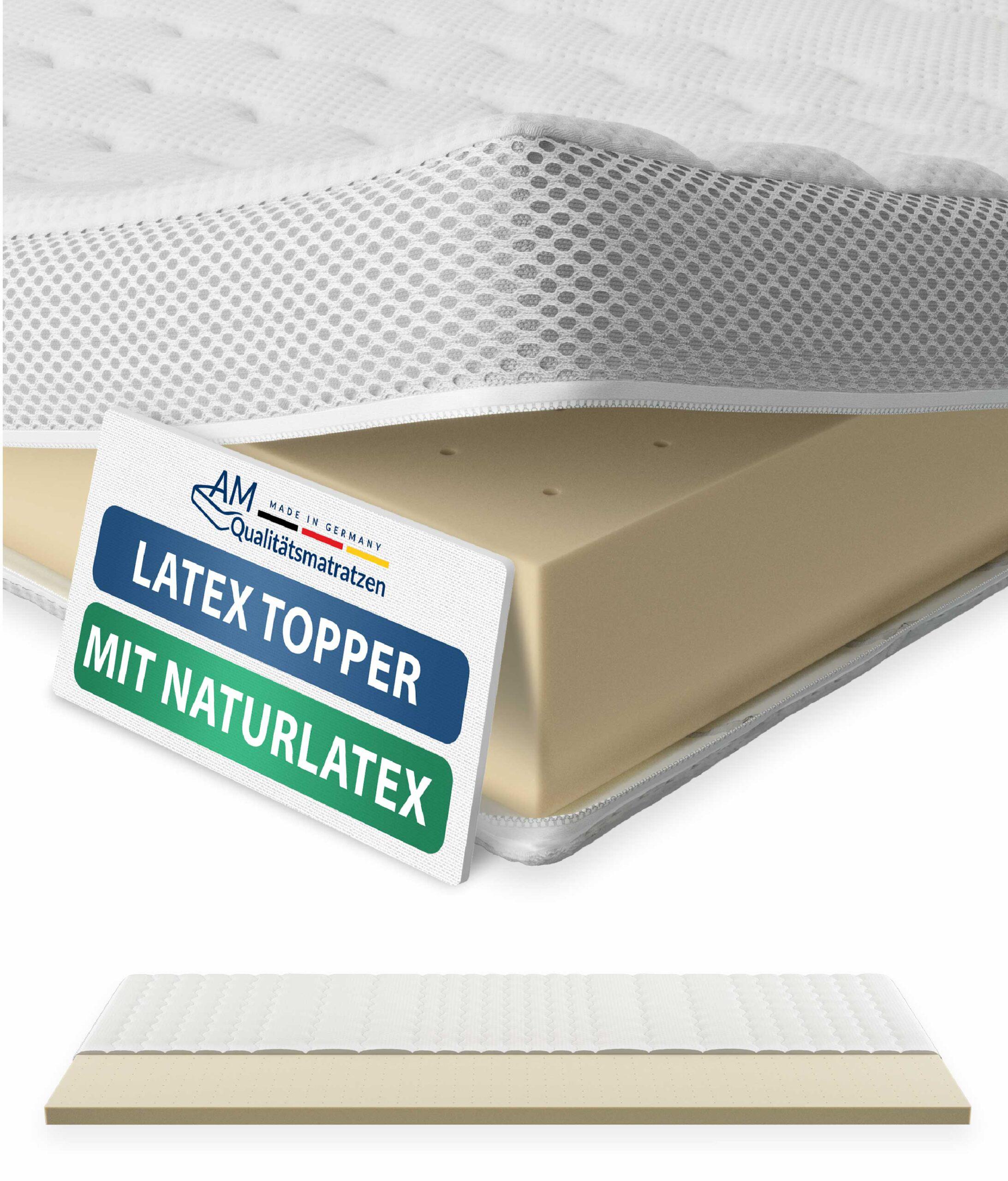 AM Qualitätsmatratzen | Premium Latex-Topper 200 x 200 cm