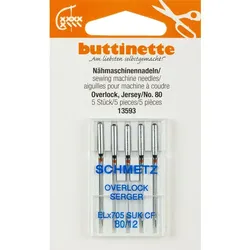 buttinette Overlock-Nähmaschinennadeln "Jersey", Stärke: 80, 5 Stück