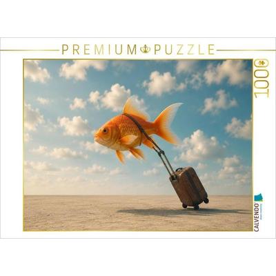 CALVENDO Puzzle Der reisende Goldfisch | 1000 Teile Lege-Größe 64x48cm Foto-Puzzle für glückliche Stunden