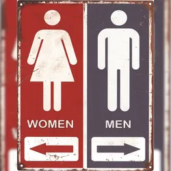 Moritz Deko Blechschild Toilette Women Men 20 x 25 cm  Metallschild Retro Vintage