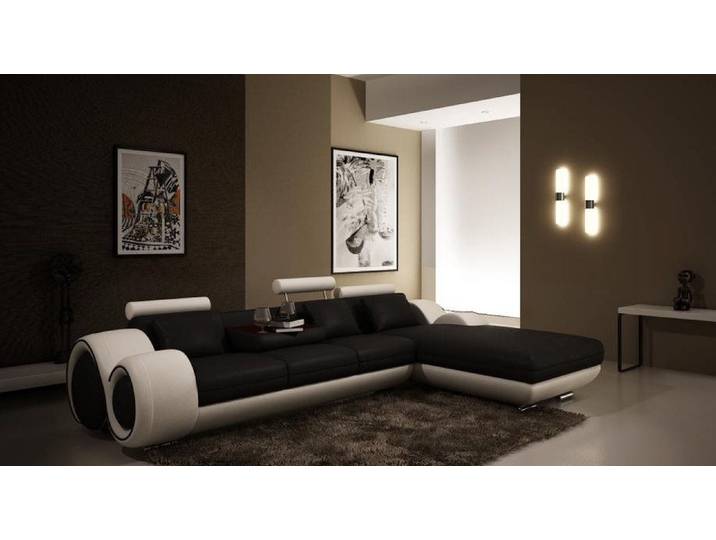 Xlmoebel Ecksofa Design Ecksofa mit USB-Anschluss und Lederausstattung in Schwarz, Ecksofa, Hergestellt in Europa