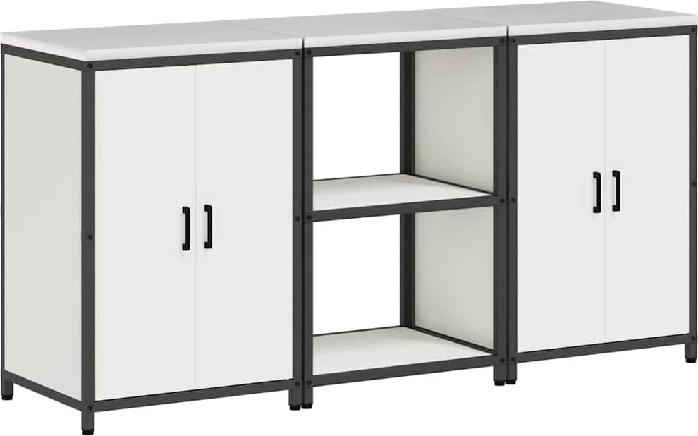 vidaXL HATTEM Opbergset voor de keuken, 3 stuks, wit