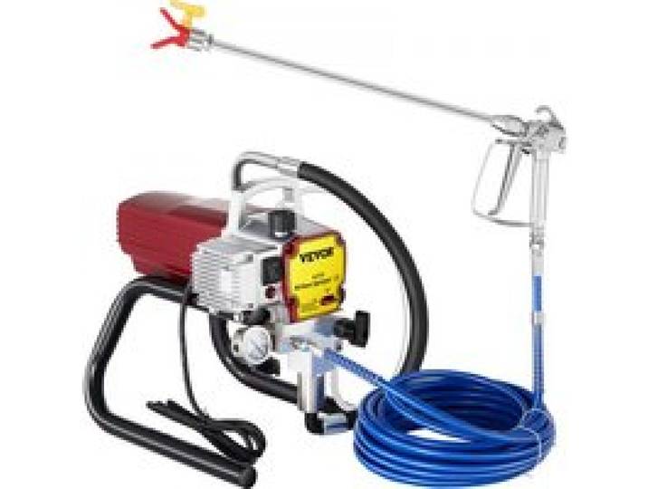 VEVOR Machine de Pulvérisation 1500 W Pulvérisateur sans Air Pulvérisateur de Peinture 2,2 L/min Haute Pression Pistolet Peinture Électrique Rouge avec Tuyau 15 m pour Peinture Intérieure Extérieure