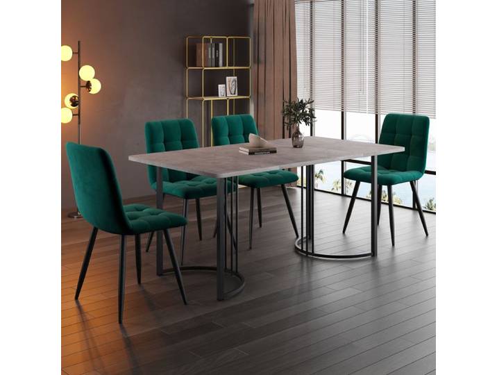 Nouveau Eco - friendly Material Dining Group (Set de 5) table à manger avec 4 chaises table à manger de cuisine moderne 140