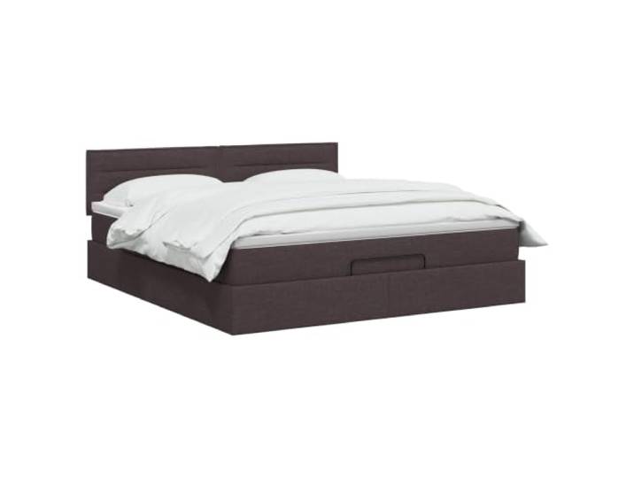 vidaXL Ottoman Bett mit Matratze Dunkelbraun 140 x 200 cm Stoff Flexible Positionierung für individuellen Komfort, Ausgewogene Festigkeit für alle Schlafstile, Robuster Lattenrost für