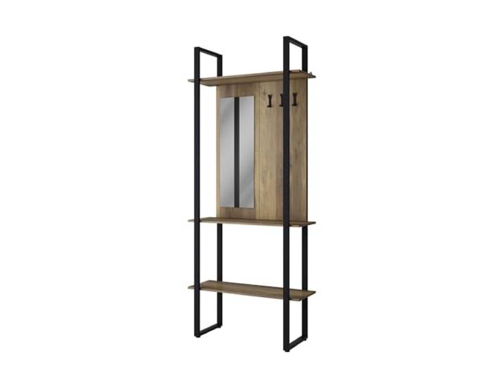 Vicco Garderobe Livi, Anthrazit, 90 x 215 cm mit Hacken und Spiegel, zur Wandmontage geeignet für den Eingangsbereich