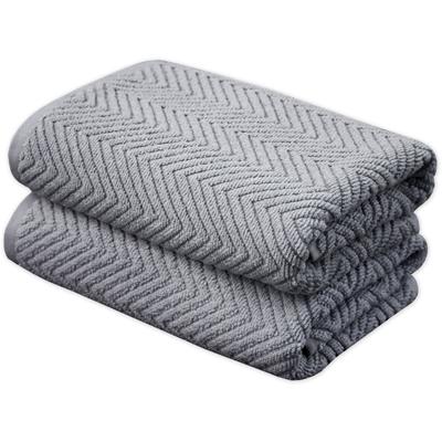 Badetücher FRAMSOHN FROTTIER "Ocean Bio Duschtücher", blau (rauchblau, blau, silberblau), B:75cm L:150cm, Frottier, Obermaterial: 100% Baumwolle, Handtücher, hergestellt in Österreich, mit Kordel, gedrehter Bauschzwirn