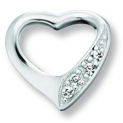 Kettenanhänger ONE ELEMENT "Zirkonia Herz Herz Anhänger aus 925 Silber", silber, Schmuckanhänger, Damen, Silber 925 (Sterlingsilber), Kettenanhänger, zeitlos schön – für besondere Momente gemacht