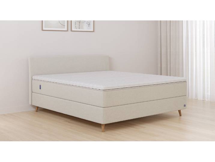 BRUNO Boxspringbett Premium 180x200cm in Creme Ecru Matratzen-Härtegrad: Links H3 / Rechts H3 mehrfach ausgezeichnet in Design & Qualität