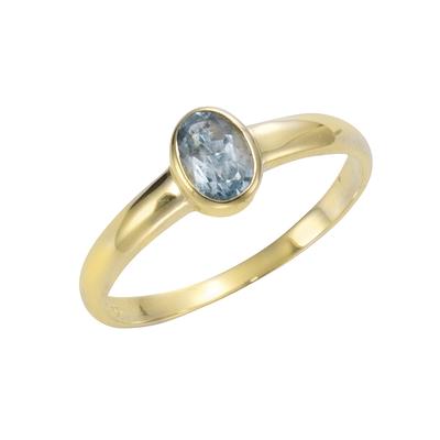 Fingerring VIVANCE "585/- Gelbgold Blautopas" Gr. 56, gelb, Fingerringe, Damen, 056 (17,8), Gold, Fingerring