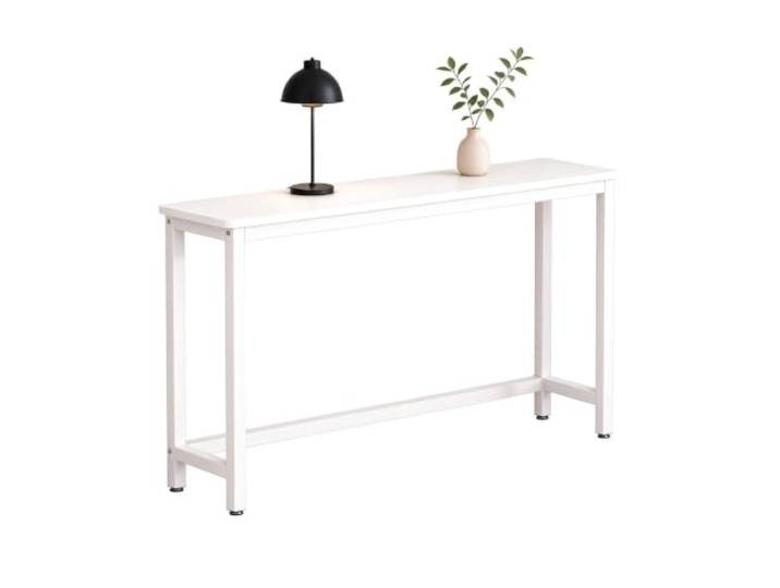 Heizkörperablage, Heizkörperverkleidung, Holzplatte, Stahlrahmen, 15 cm Abgerundete Ecken, Balkenverstärkung, Schmale Konsole, Wohnzimmer, Flur(White,100x15x80CM/39x6x31IN)