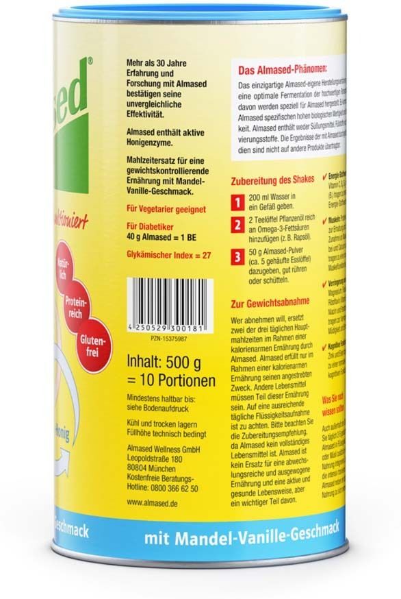 Almased Vitalkost Mandel-Vanille Pulver 500 g