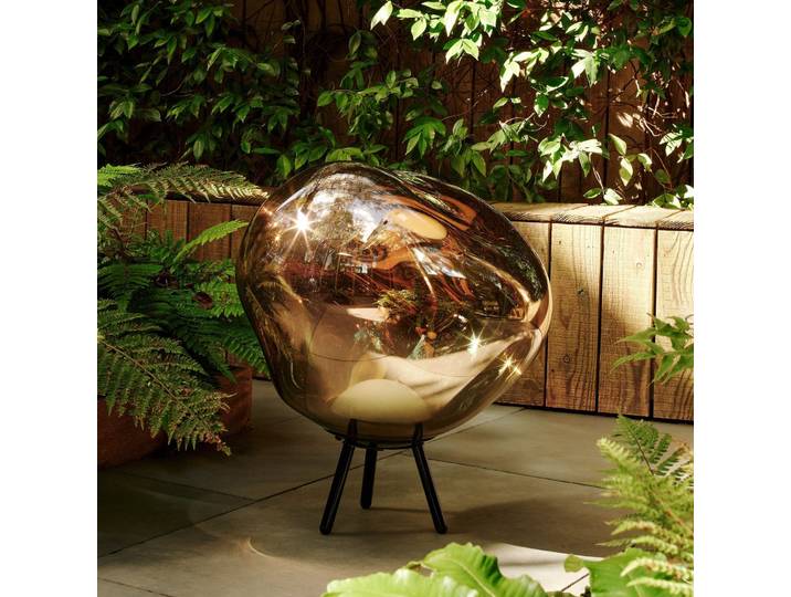 Melt Portable Stehleuchte, gold/schwarz, IP44 - Tom Dixon - Wohnzimmer - Design - Kunststoff - Dreibein