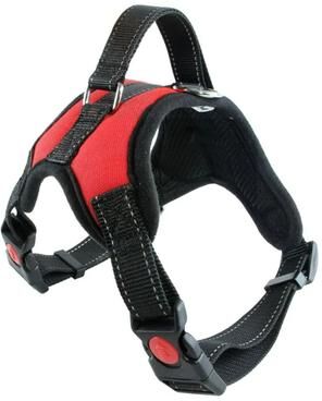 Uplift Essentials High Tensile Ergonomic Harness Reinforced No Choke Vest For Small, Medium, And Large Dogs red l
