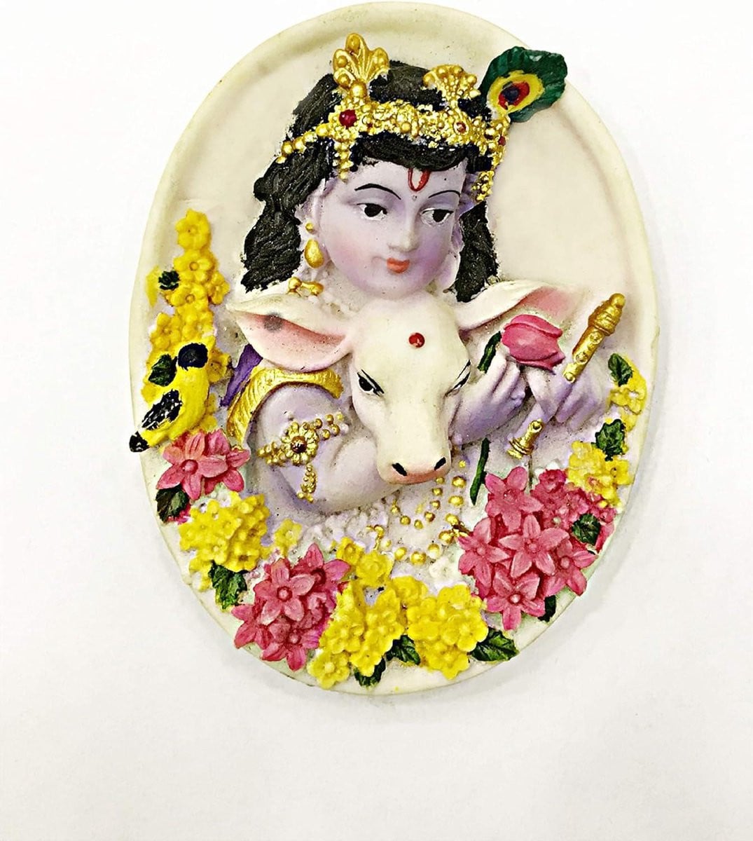 Handgemaakt Ovaal Religieus Beeld God Idol Wanddecoratie Veelkleurig