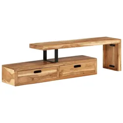 Helloshop26 - Multimedia-TV-Ständer TV-Regal TV-Sideboard Esszimmer Wohnzimmer Schlafzimmer massives Akazienholz braun 02_0026957