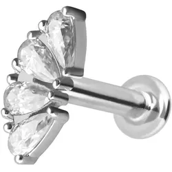 14 Karat Gold Labret mit Innengewinde MOISSANIT-BOGEN