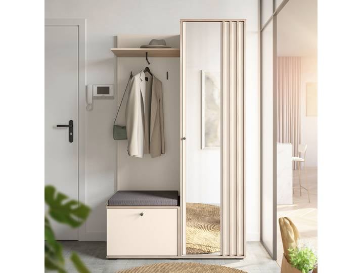 Kompaktgarderobe Nomi 114 x 197 x 40cm Beige/Kaschmir
