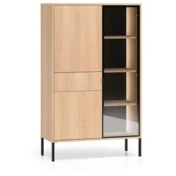 VITRINE Paige Holz und Schwarz